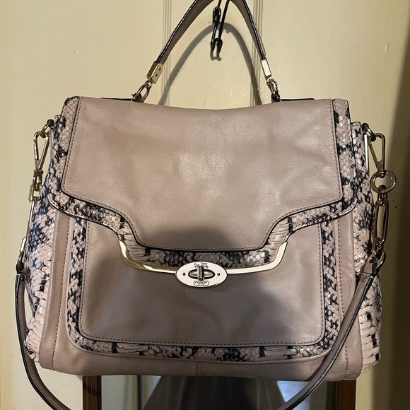 Coach | Bags | Coach Madison Turn Lock Python And Leather Bag 2785 ...